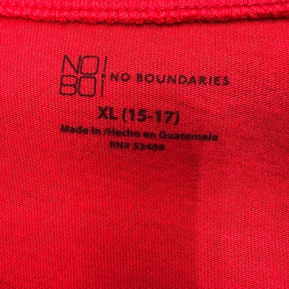 No Boundaries Womens Junior Size XL (15-17) Red Short Sleeve T-Shirt - Picture 2 of 7